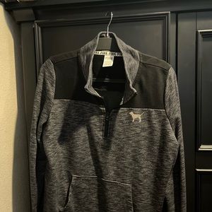 Women’s medium dark grey VS Pink half zip pullover